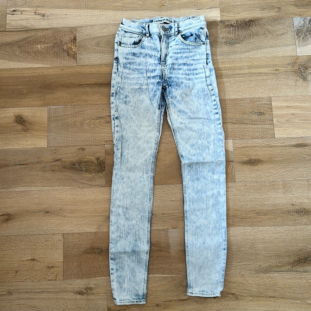 Express Light Blue Acid Wash Jeans